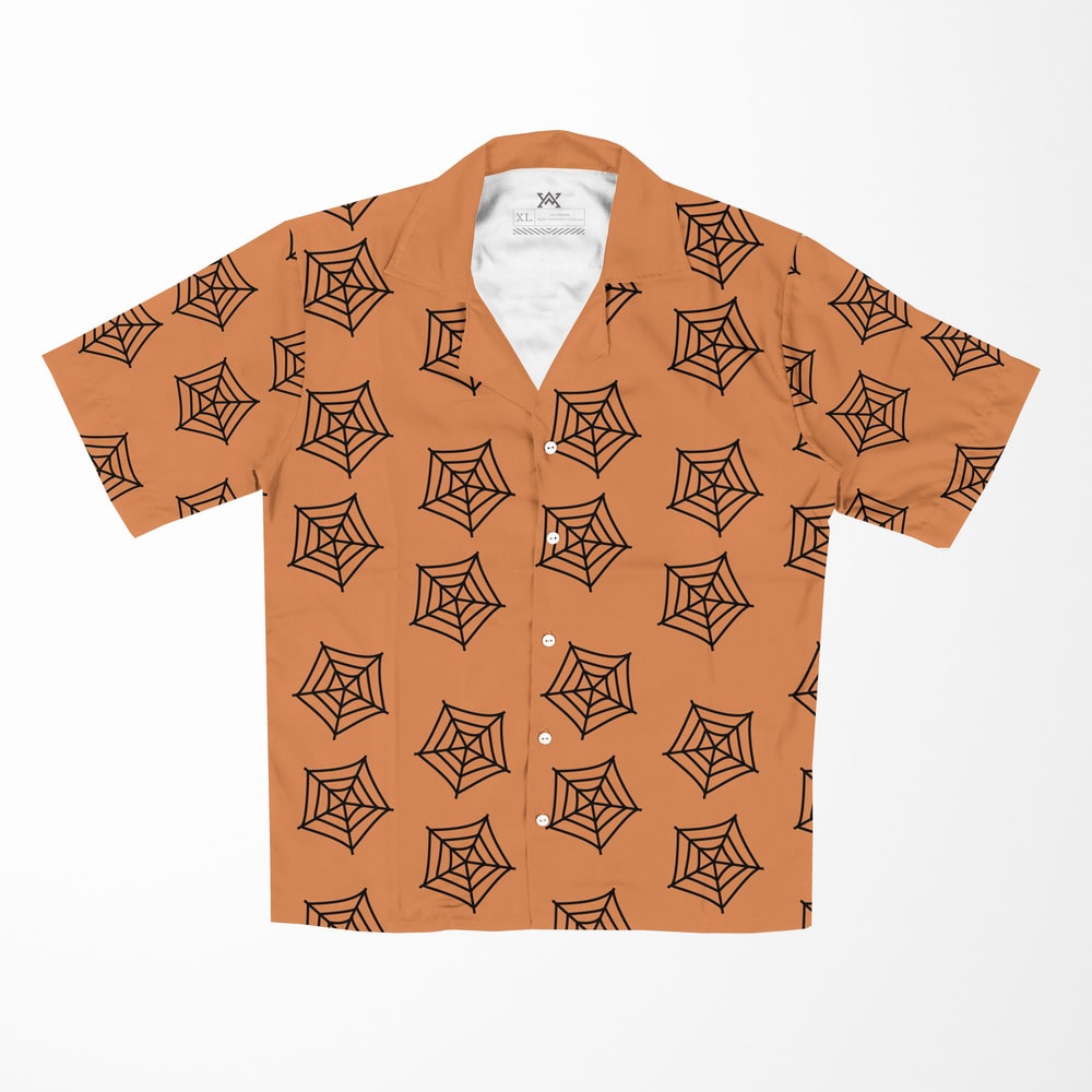 Spider Web Pattern Hawaiian Shirt