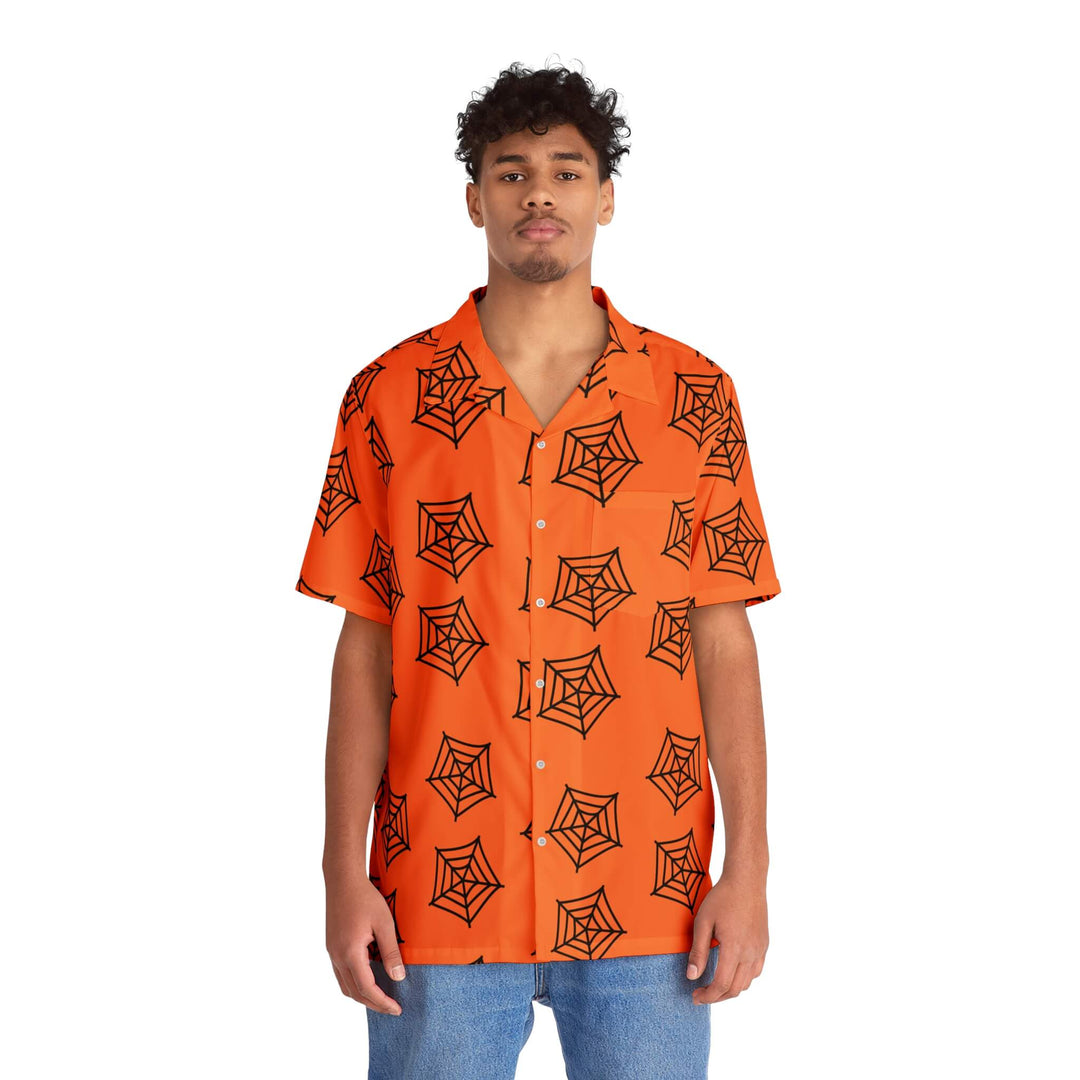 Spider Web Pattern Hawaiian Shirt