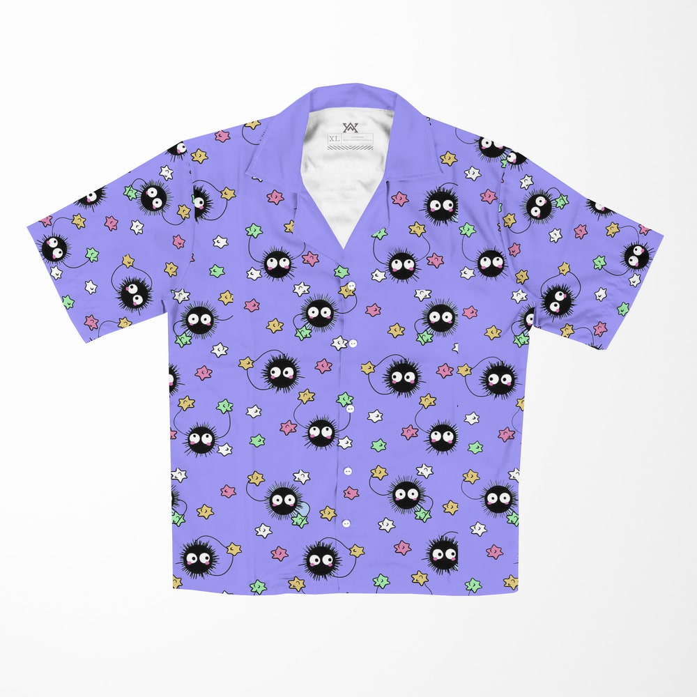 Soot Sprites Spirited Away Button up Hawaiian Shirt