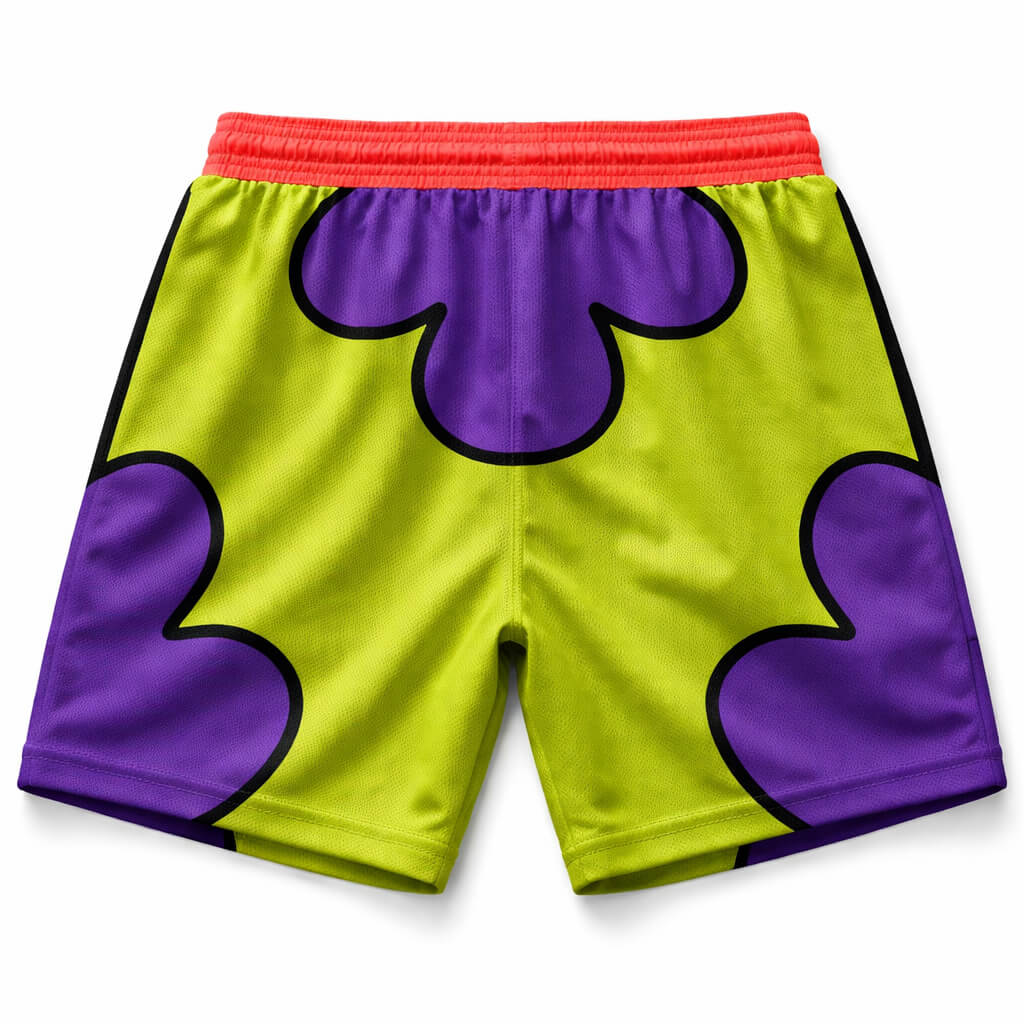 Retro Blob Pattern Mesh Shorts