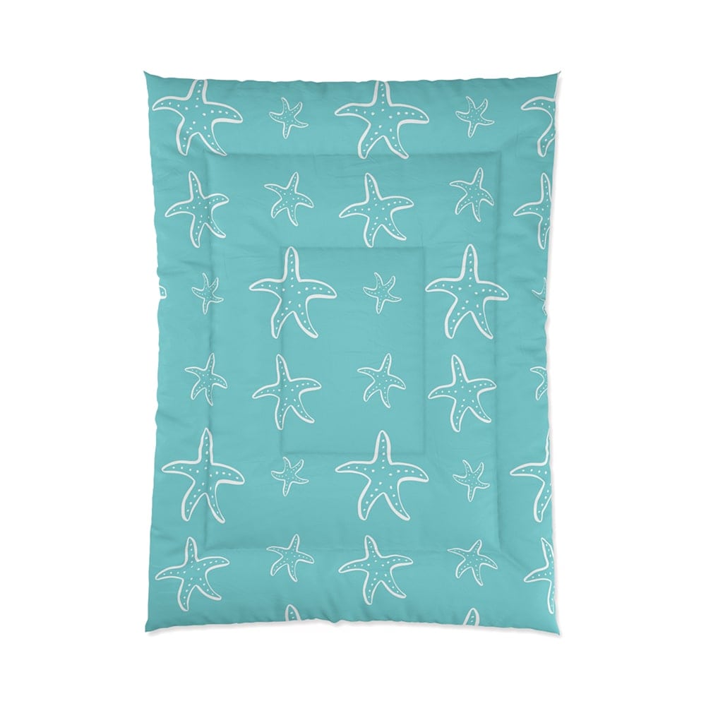 Star Fish Brshed Exquisite Microfiber Printed Comforter Set Bedding