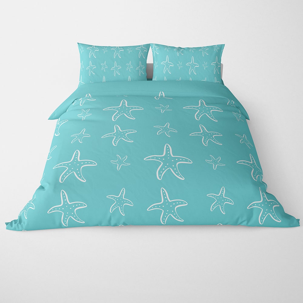 Star Fish Brushed Exquisite Microfiber Printed Duvet Cover Bedding