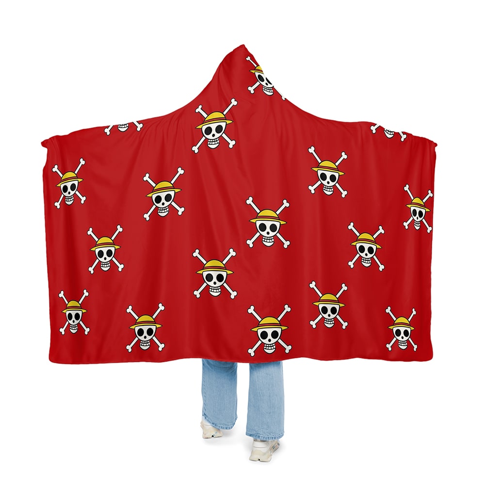 Straw Hat Jolly Roger Pattern Snuggle Blanket