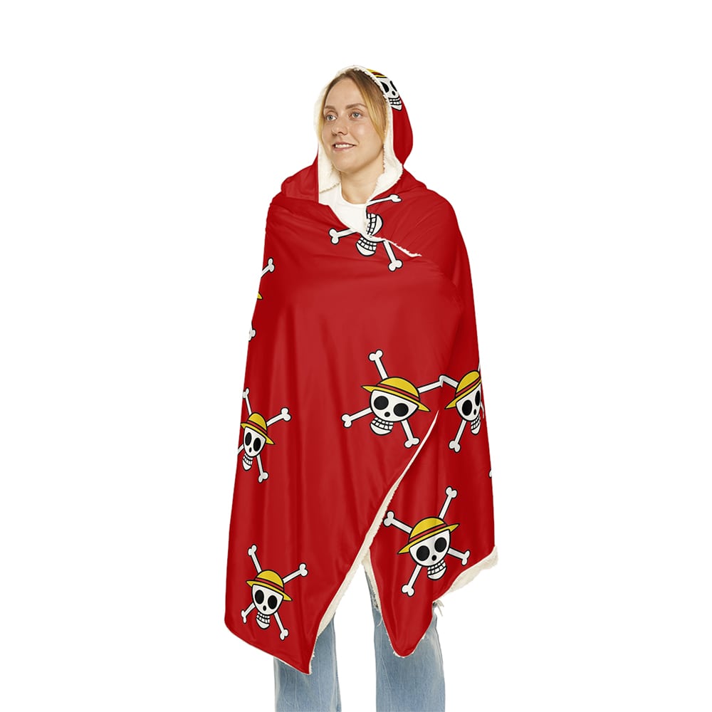 Straw Hat Jolly Roger Pattern Snuggle Blanket