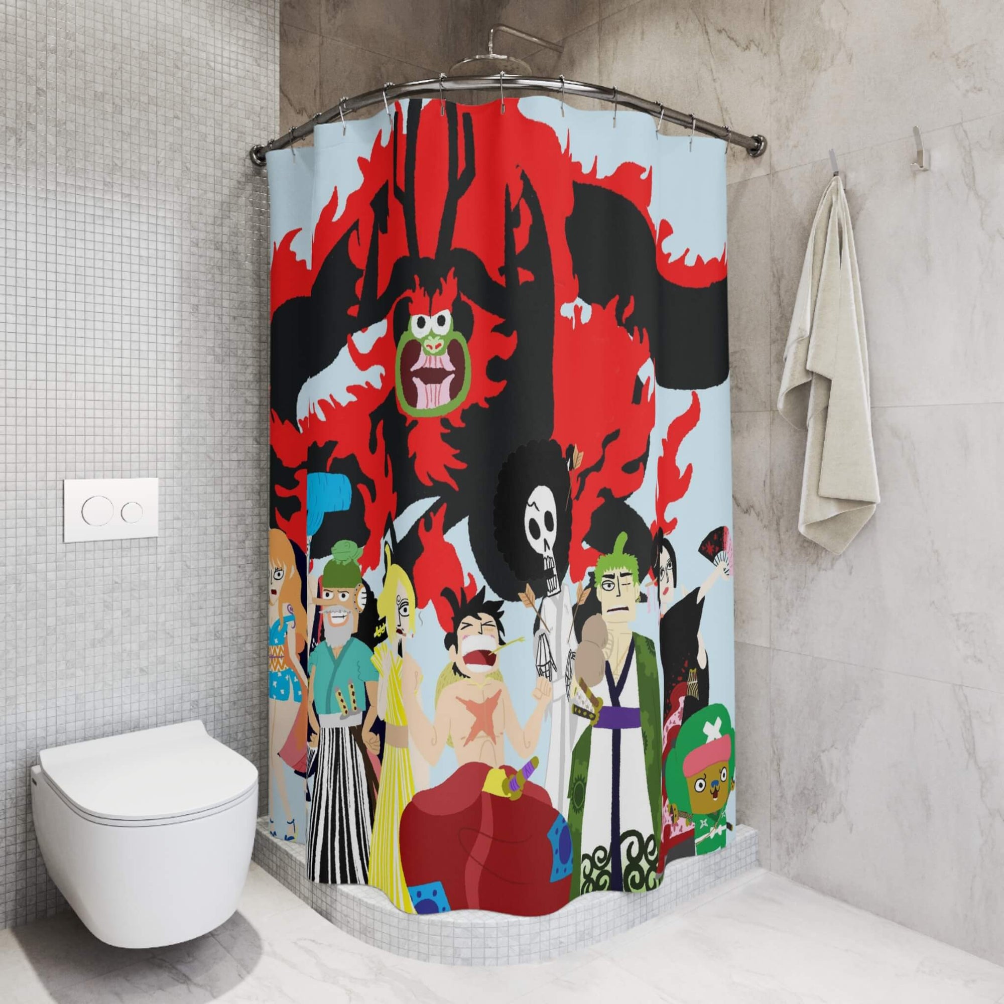 Sumarai Arc OP Abstract Anime Art Shower Curtains