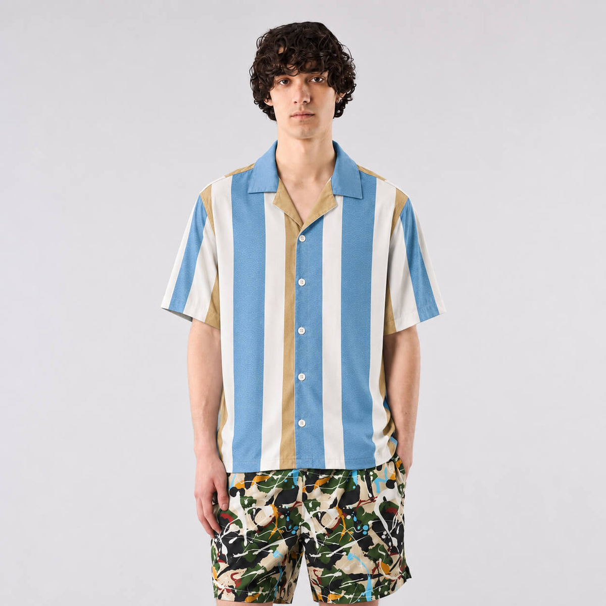 Summer Tide Graphic Button-Up Shirt