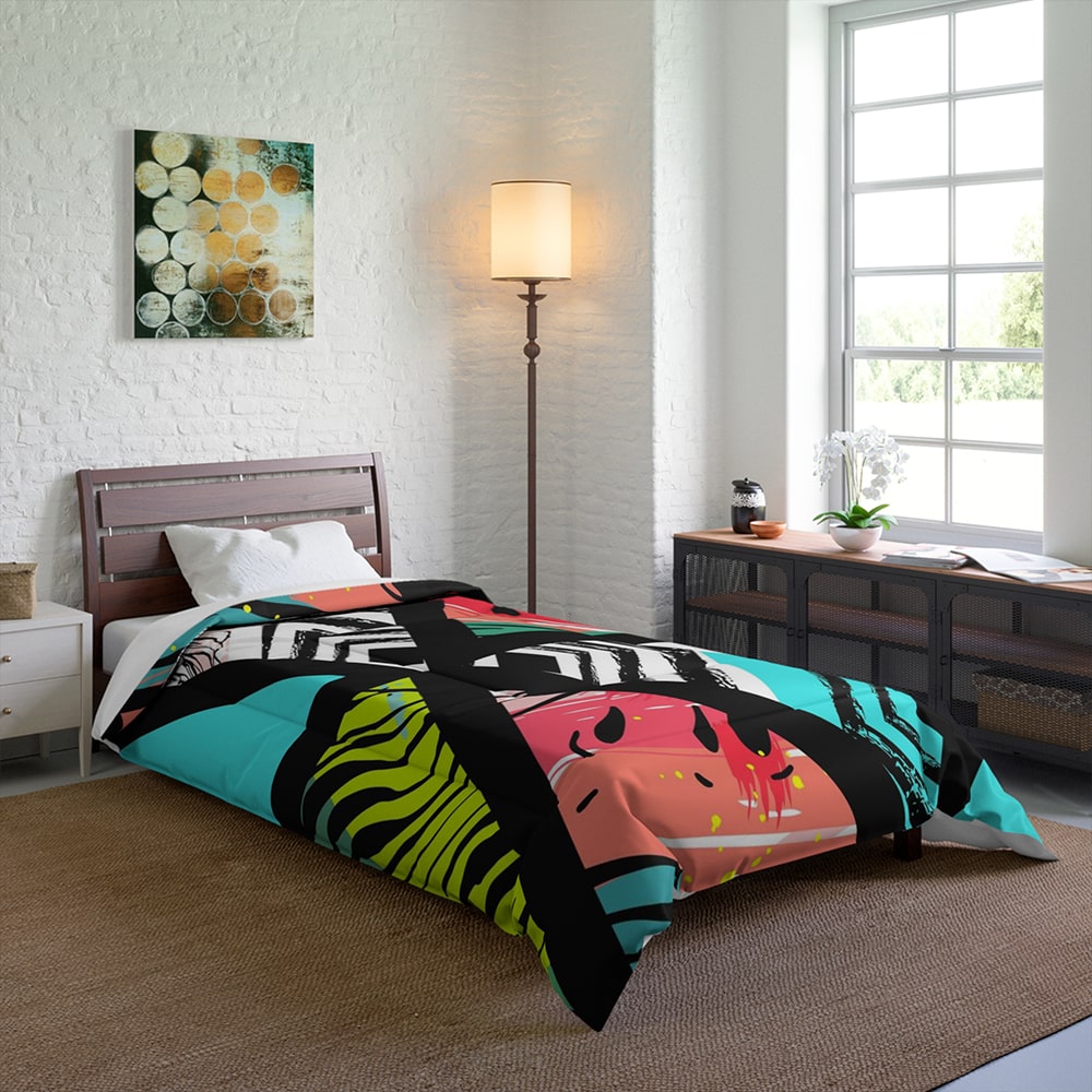 Summer Time Tropical Brushed Comforter Set Bedding