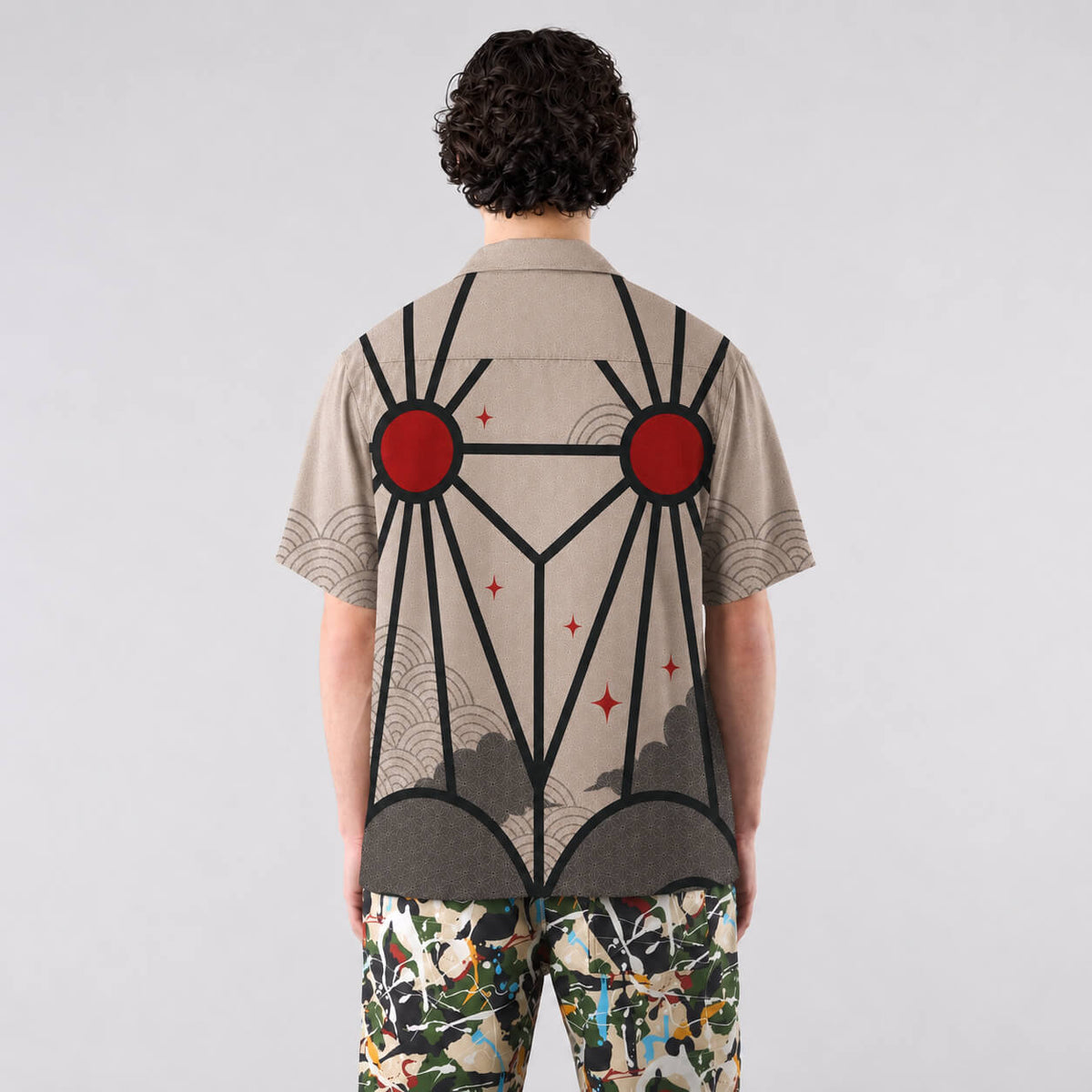 Sun Halo Graphic Button-Up Shirt