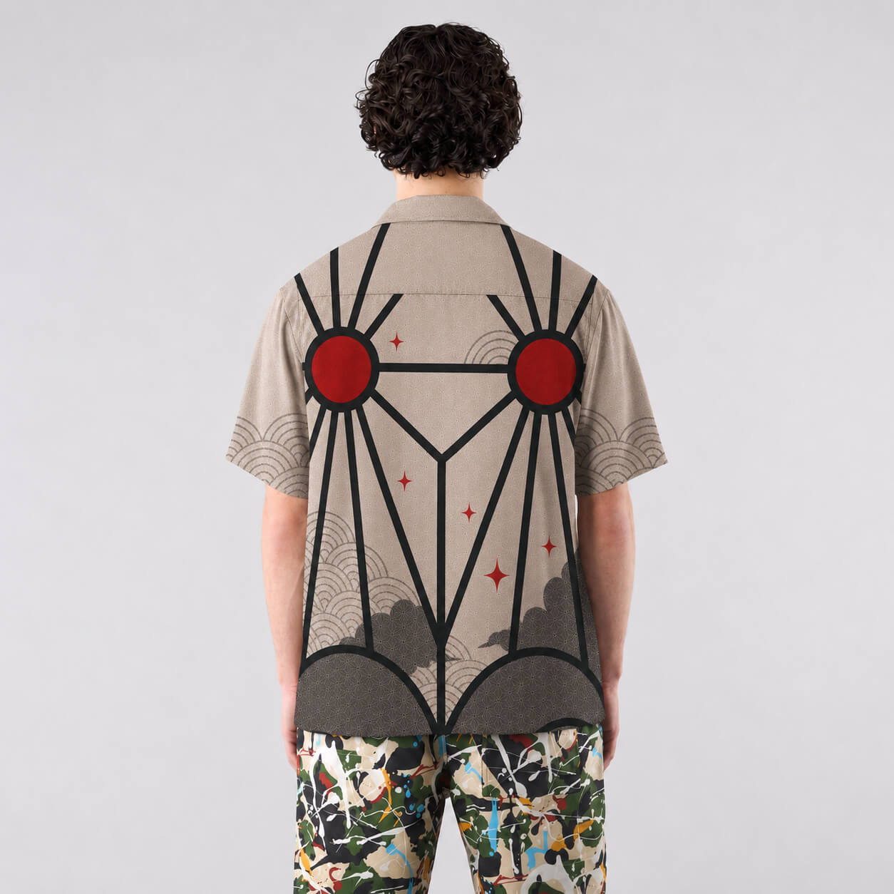Sun Halo Graphic Button-Up Shirt