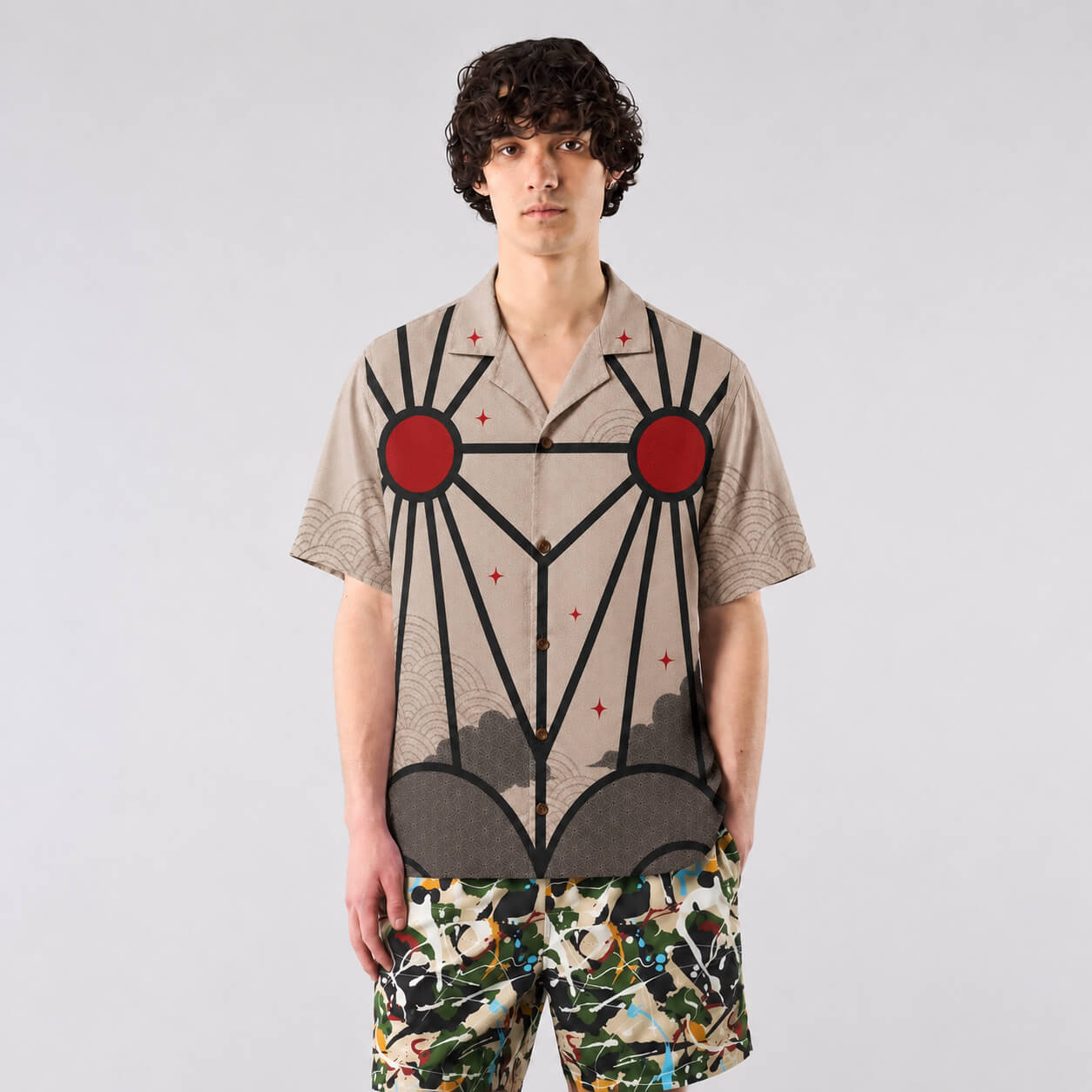 Sun Halo Graphic Button-Up Shirt