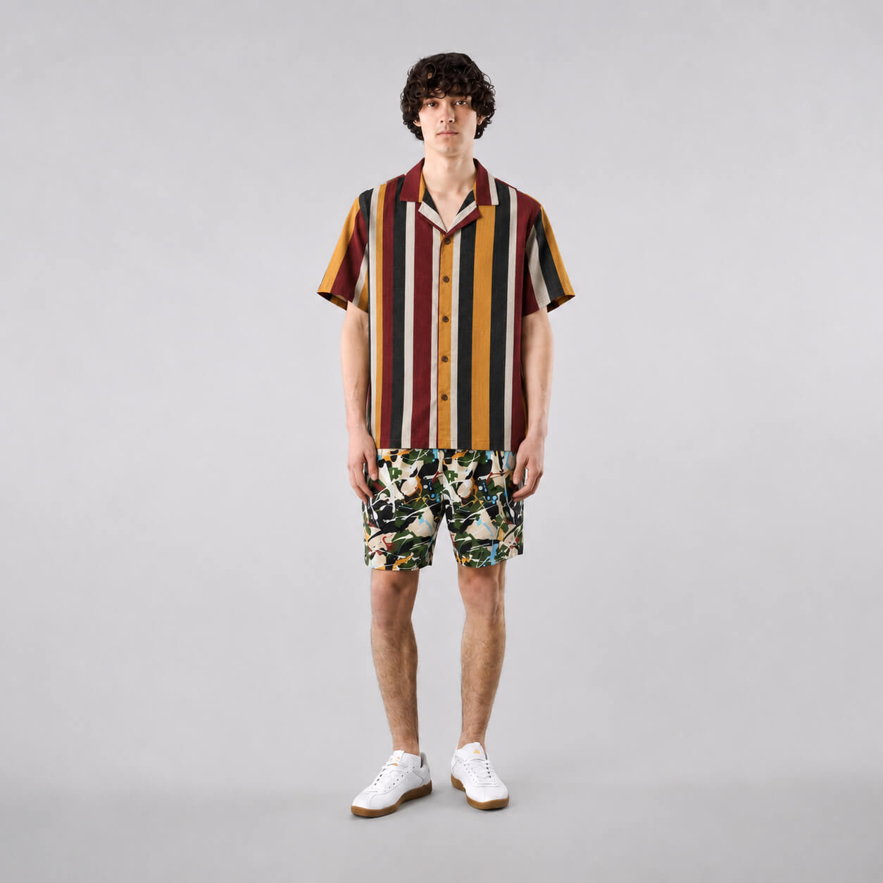 Sundown Stripe Graphic Button-Up Shirt