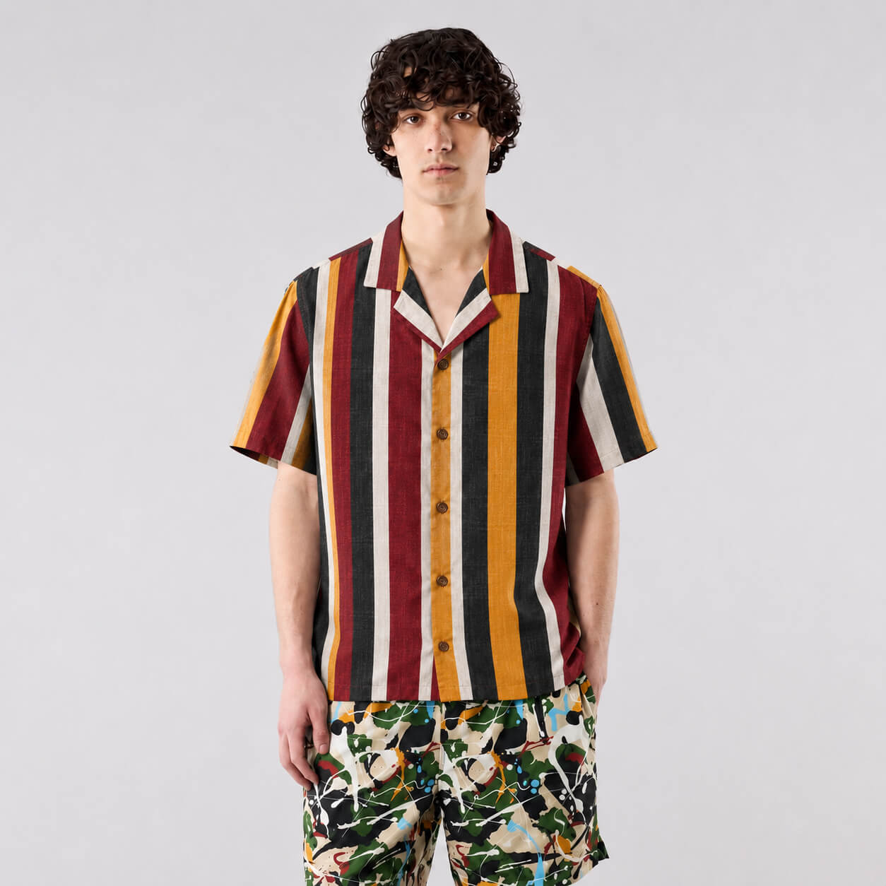 Sundown Stripe Graphic Button-Up Shirt