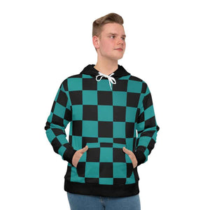 kimetsu Classic Green Check Pattern Pullover Hoodie