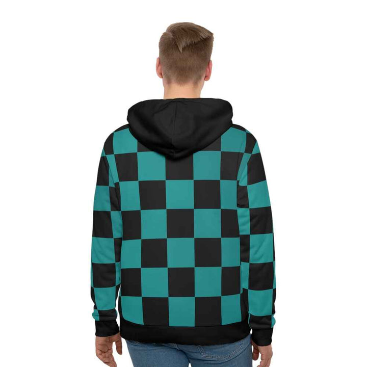 Classic Anime Check Pattern Pullover Hoodie