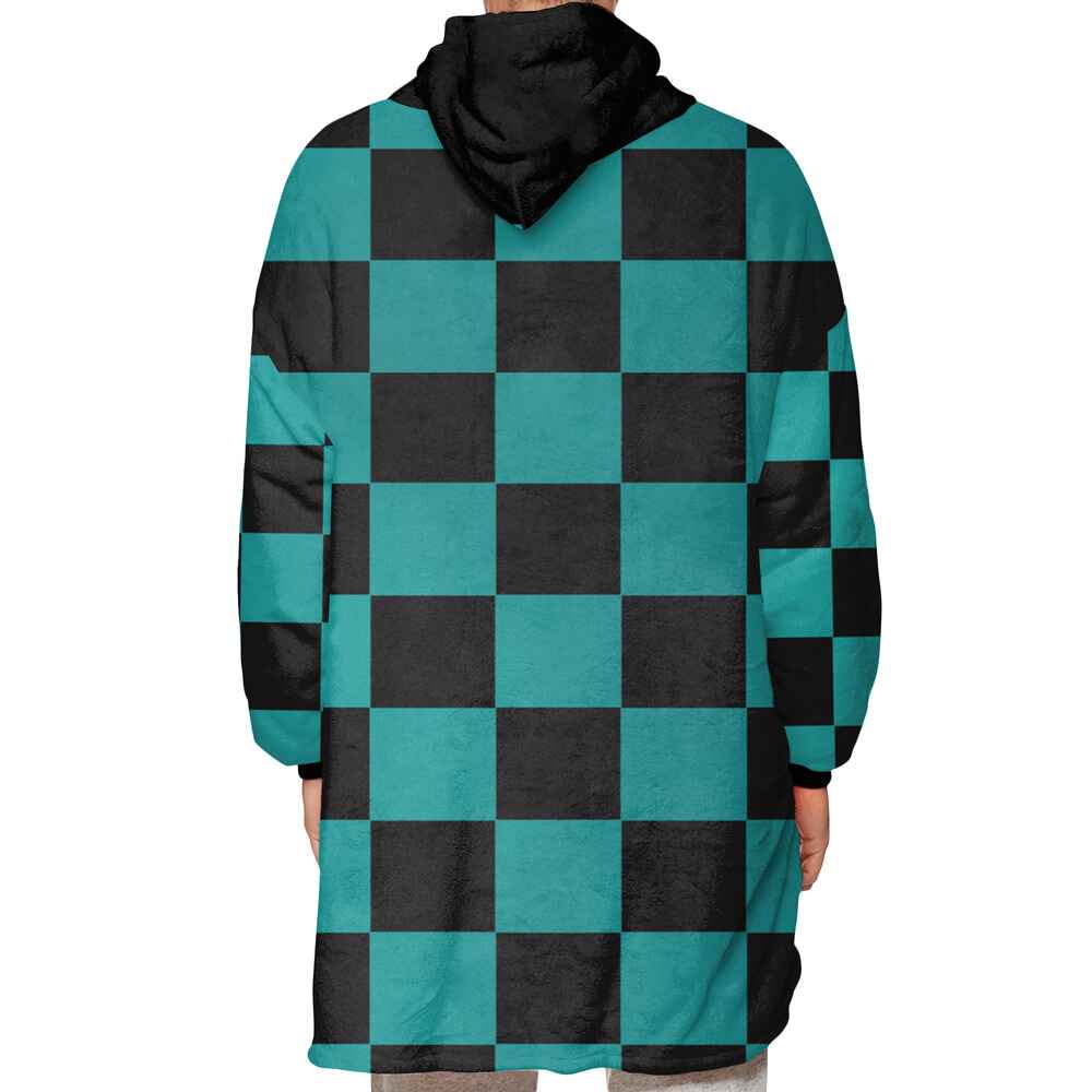 Demon Classic Check Pattern Oodie Blanket Hoodie