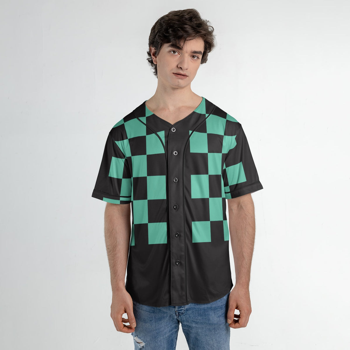 DS Classic Check Pattern Baseball Jersey