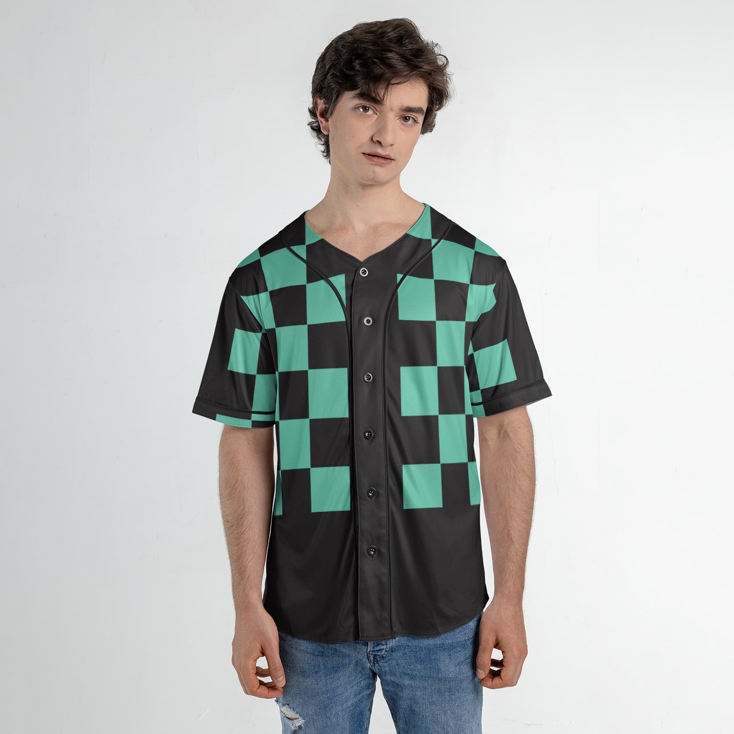 DS Classic Check Pattern Baseball Jersey