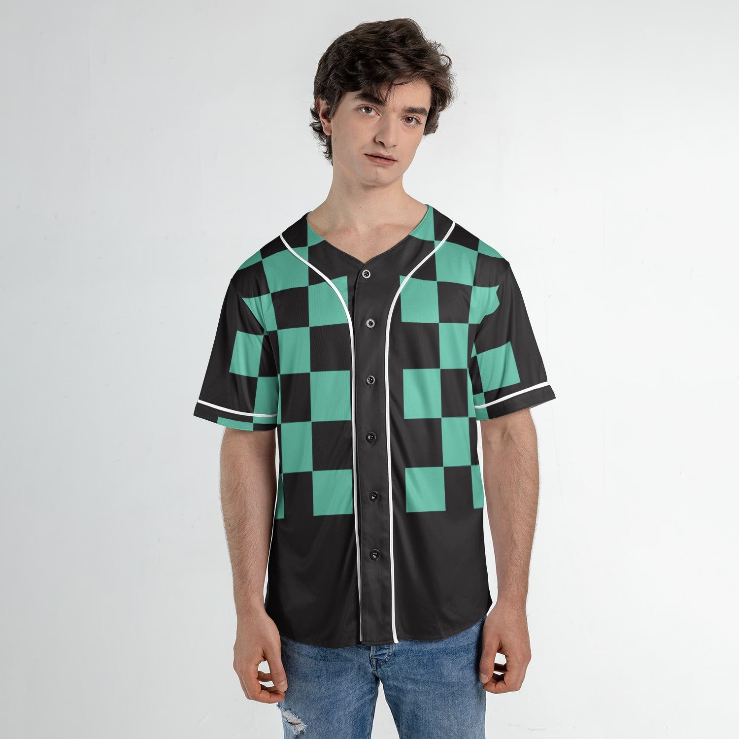 DS Classic Check Pattern Baseball Jersey