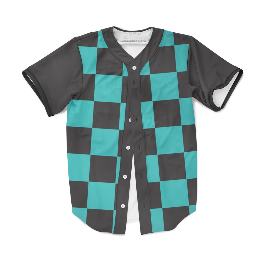 Tanjiru Classic Check Pattern Baseball Jersey