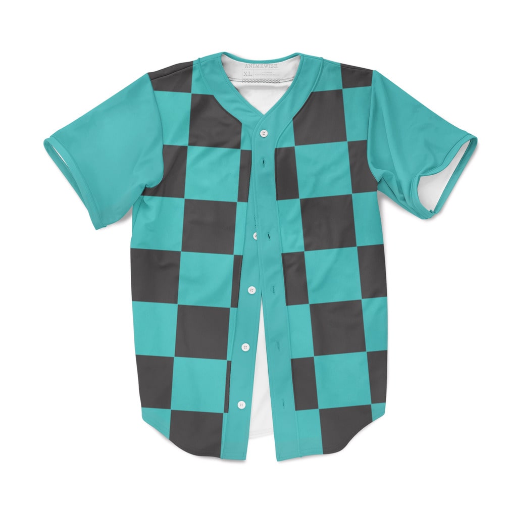 Tanjiru Classic Check Pattern Baseball Jersey