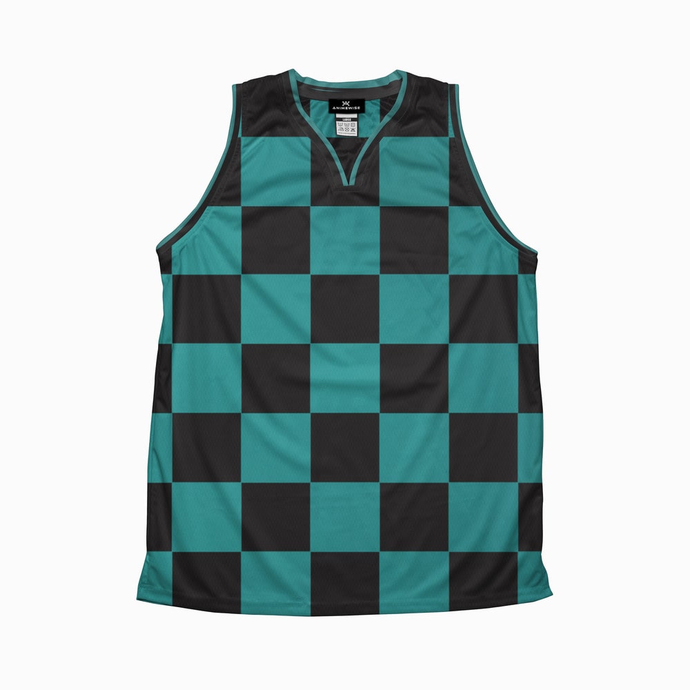 Demon Corp Classic Check Pattern Basketball Jersey