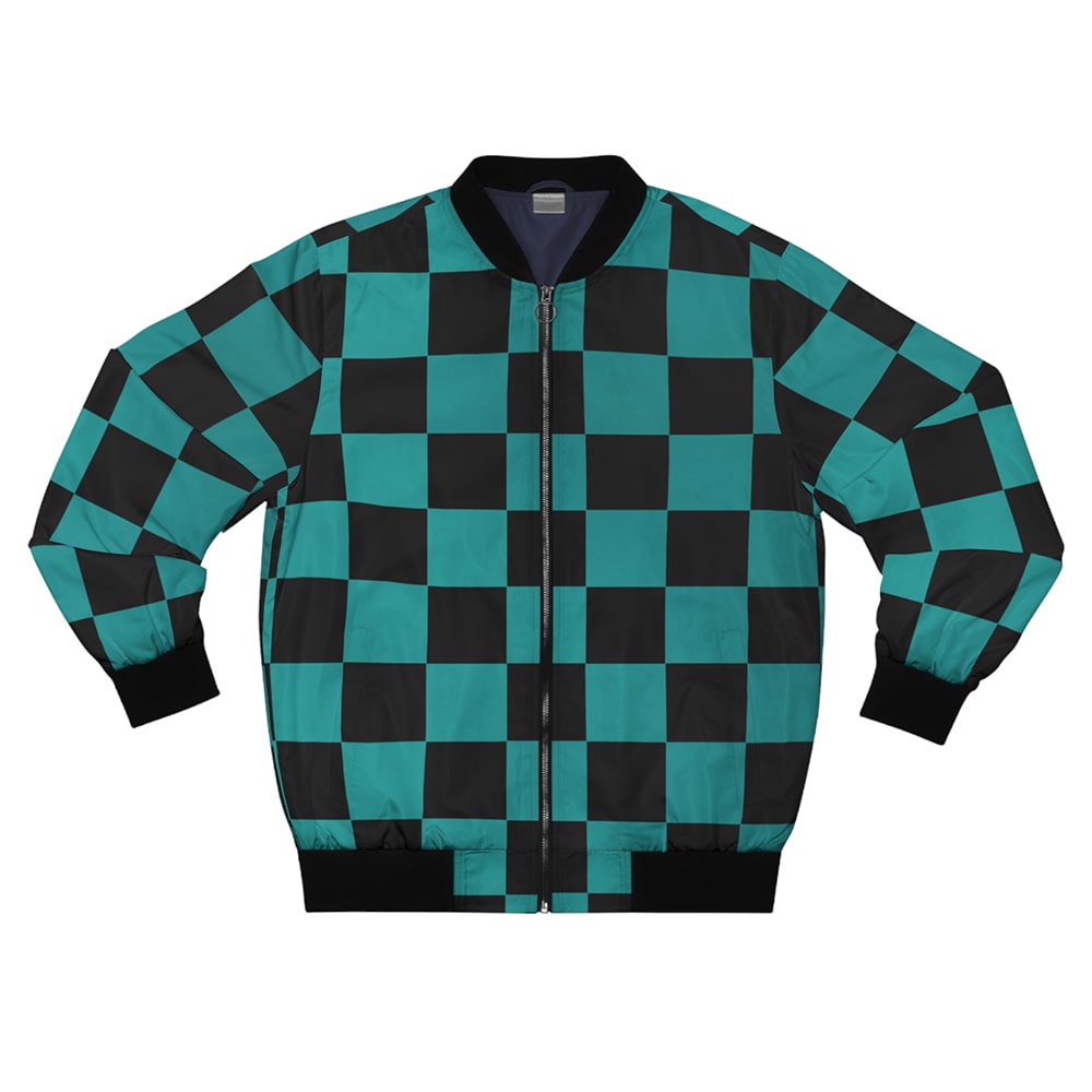 Kakushaku no Ko Check Pattern Bomber Jacket