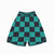 Green Check Pattern Basketball Shorts