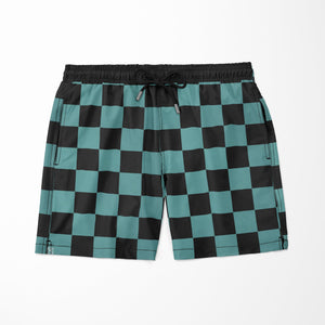 kimetsu Classic Green Check Board Shorts