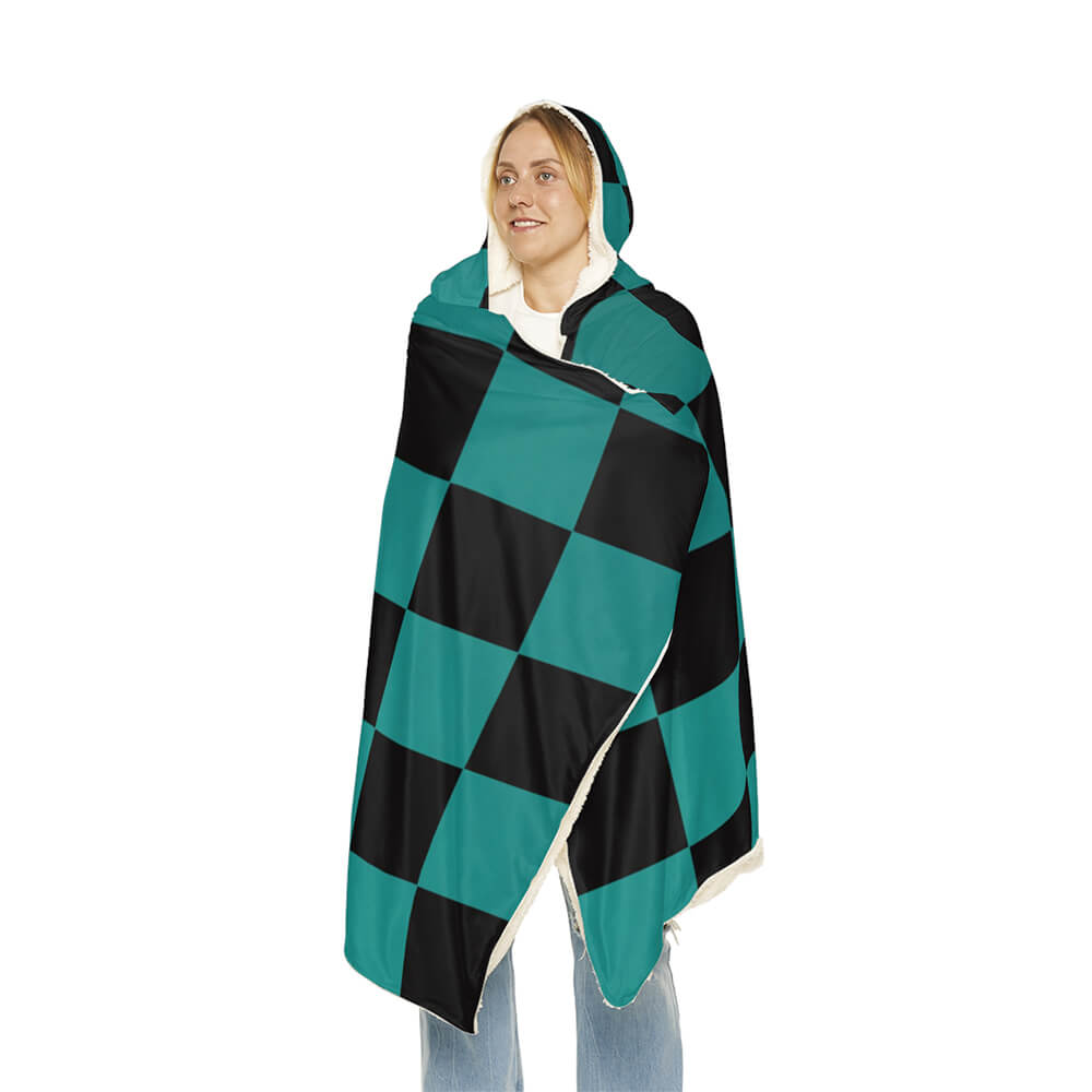 kimetsu na Classic Green Check Snuggle Blanket