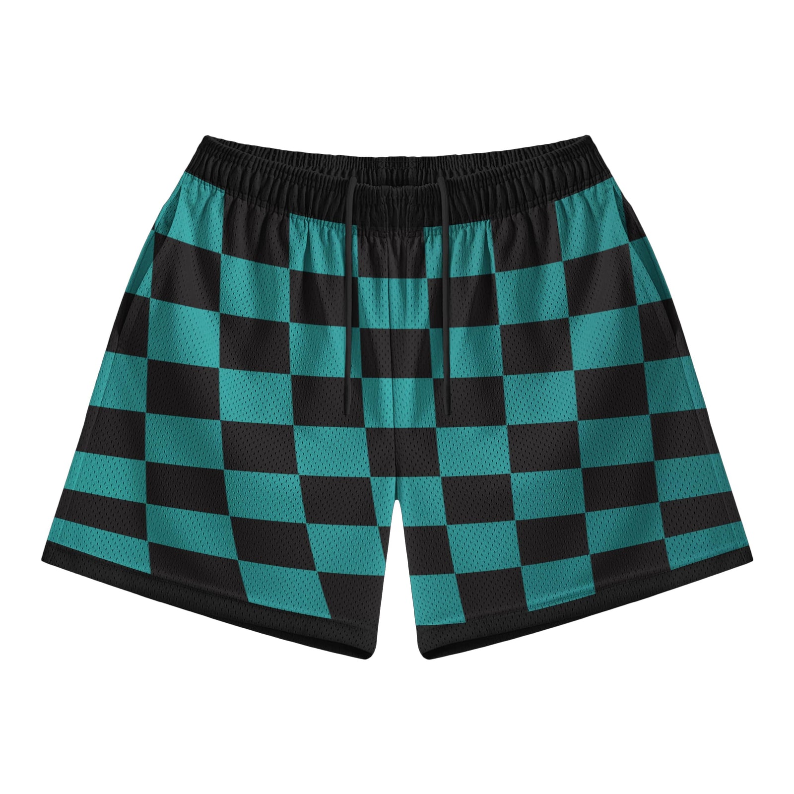 kimetsu Classic Green Check Mesh Shorts