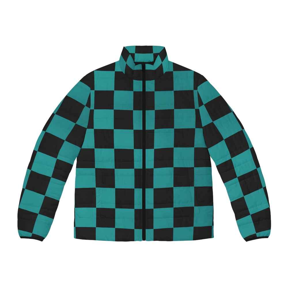 Demon Classic Check Pattern Puffer Jacket