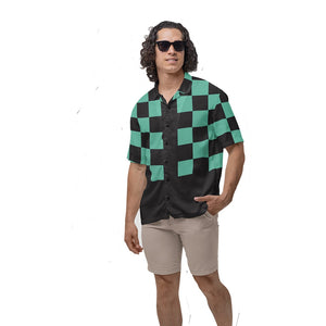 Classic Check Pattern Overlap Demon Slaying Hawaiian Shirt