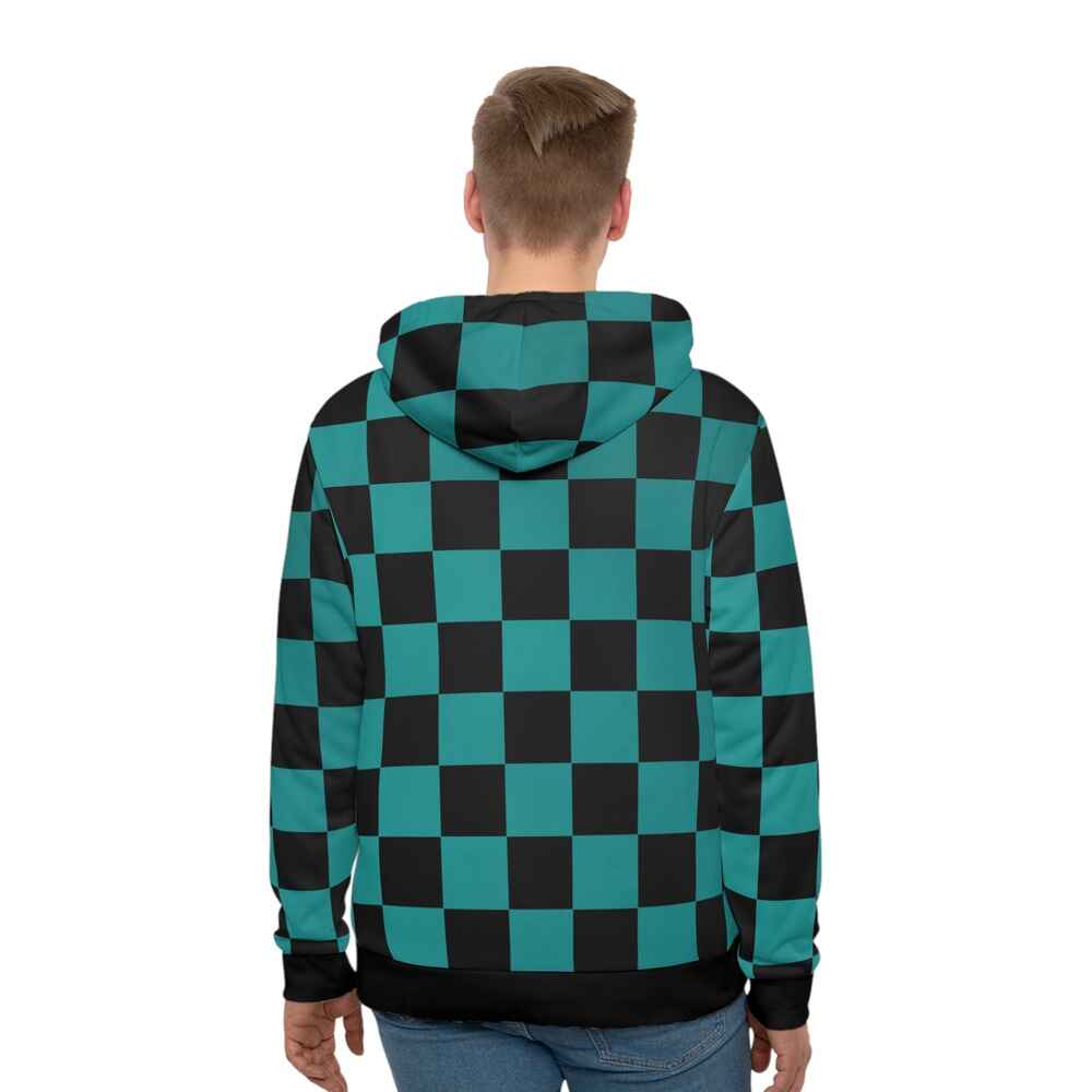 kimetsu na Classic Green Check Pullover Hoodie