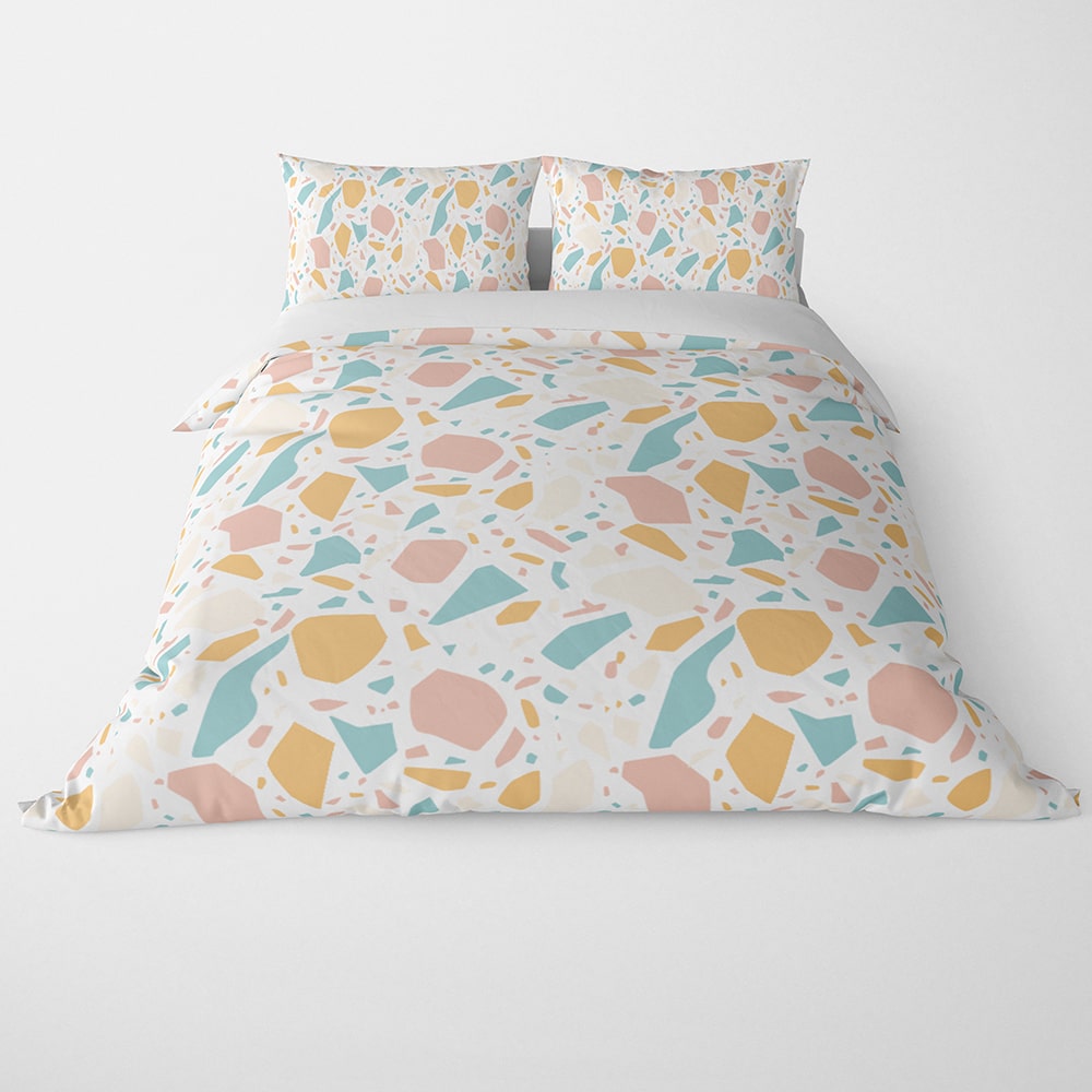 Terrazzo Multi Colored Alternative Blend Duvet Cover Bedding