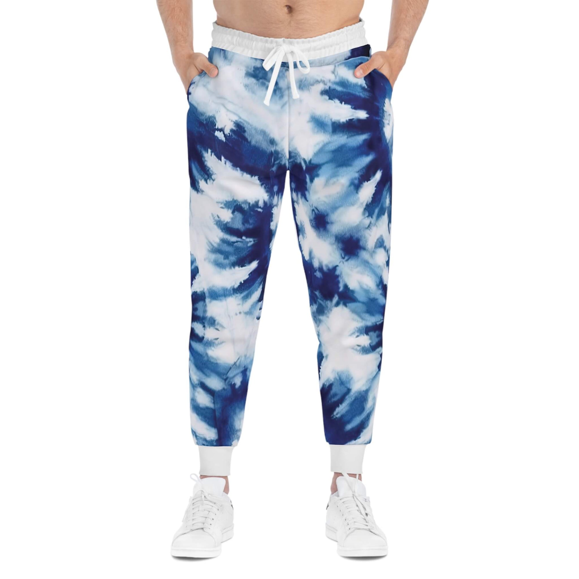 Tie-Dye Blue Color Splatter Sweatpants Joggers