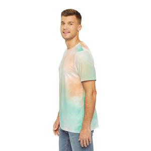 Tie-Dye Peach Green  All Over Brushed T-Shirt