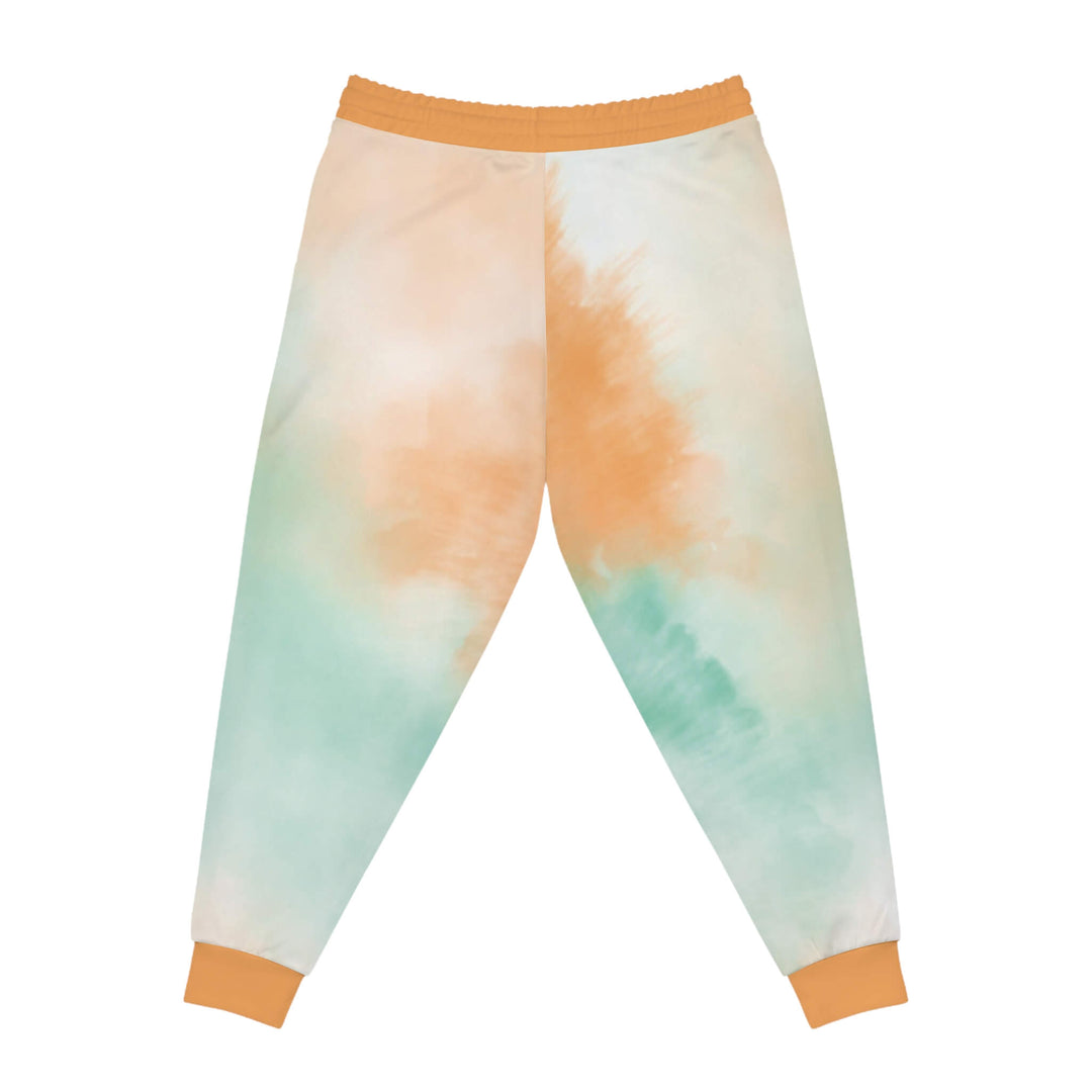 Tie-Dye Peach Green  All Over Brushed Sweat Pants Joggers