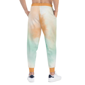 Tie-Dye Peach Green  All Over Brushed Sweat Pants Joggers