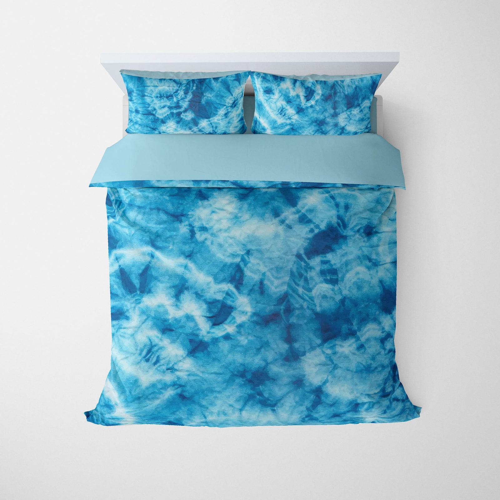 Tie Dye Blues Abstract Art Set Bedding