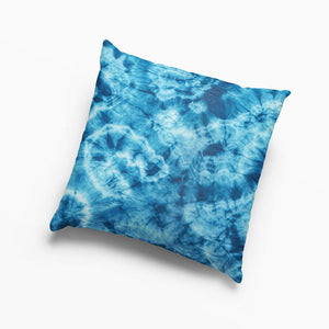 Tie Dye Blues Abstract Art Throw Pillow