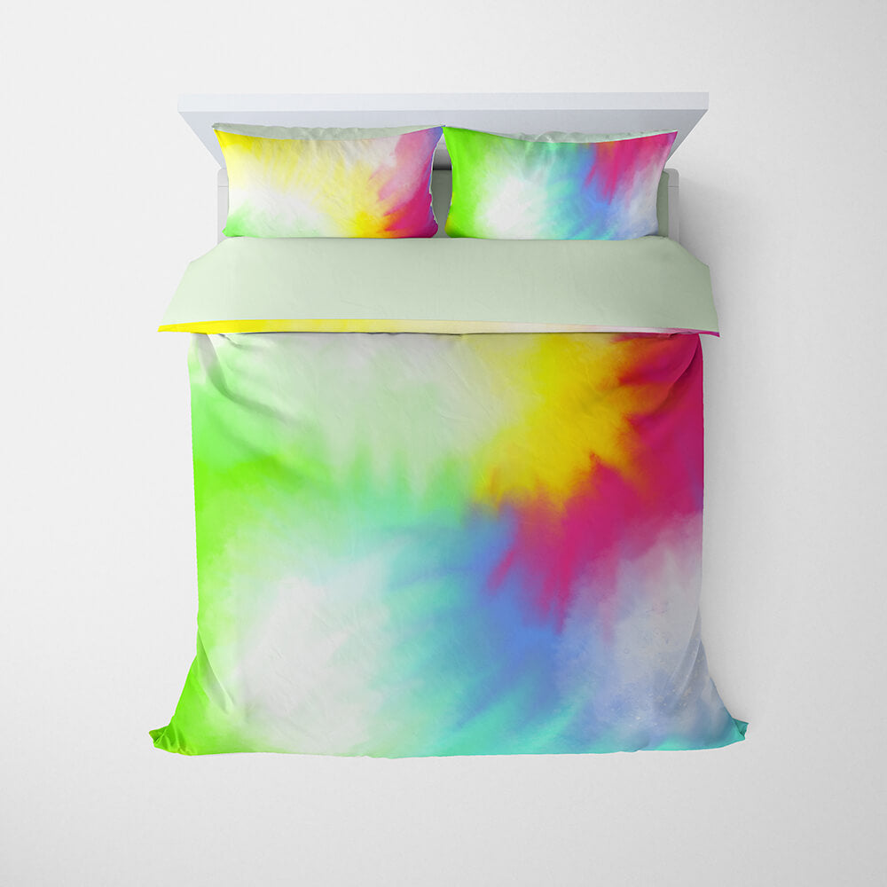 Tie Dye Soft Brushed Colorful Comforter Set Bedding