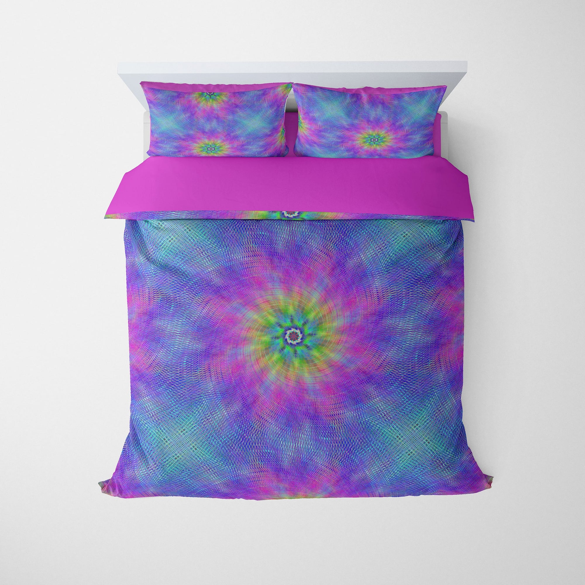 Tie dye Rugged Blue Green Color Fusion Art Set Bedding