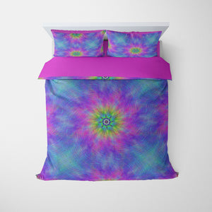 Tie dye Rugged Blue Green Color Fusion Art Set Bedding