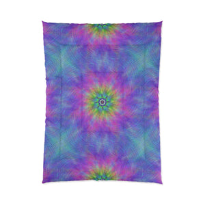 Tie dye Rugged Blue Green Color Fusion Art Set Bedding