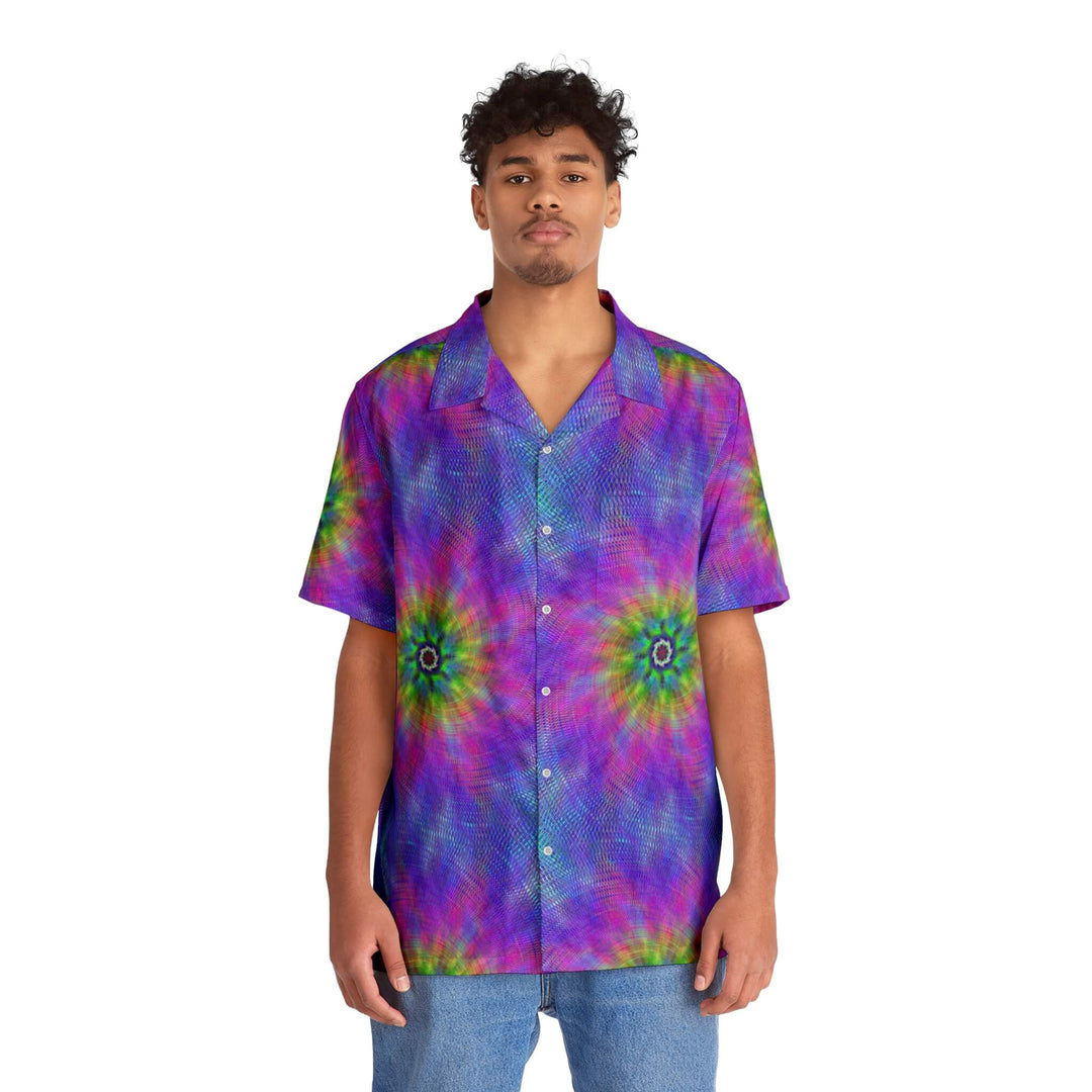 Tie-Dye Rugged Color Fusion Hawaiian Shirt