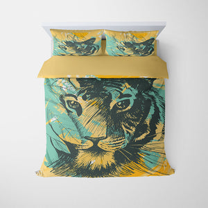 Tiger Abstract Floral Fusion Comforter Bedding