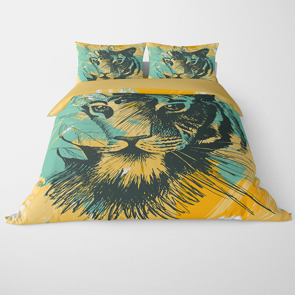 Tiger Abstract Floral Fusion Duvet Cover Bedding