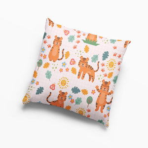 Tiger Cute All Over Brushed Kids Throw Pillow