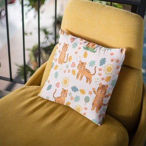 Tiger Cute All Over Brushed Kids Throw Pillow