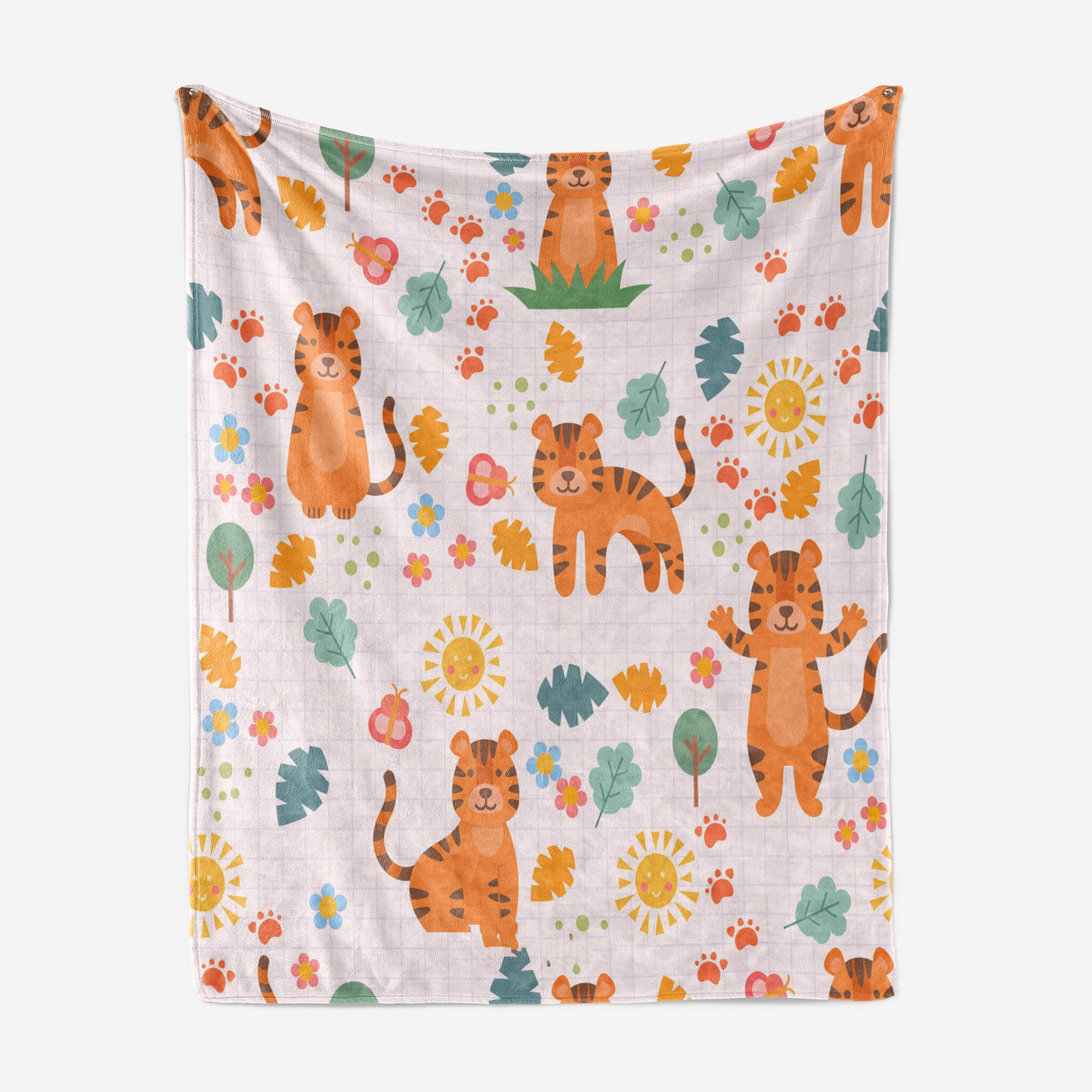 Tiger Cute All Over Brushed Kids Blanket